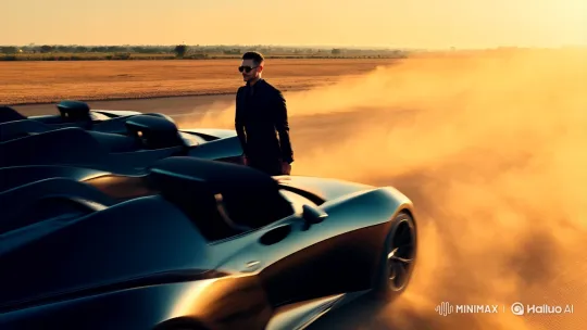 Mysterious Man Boards Jet in Dramatic Sunset Scene – AI Generated Video | Hailuo AI