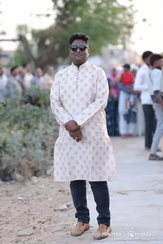 Meeting Scene: Man in Sunglasses and Modi-Like Figure – AI Generated Video | Hailuo AI