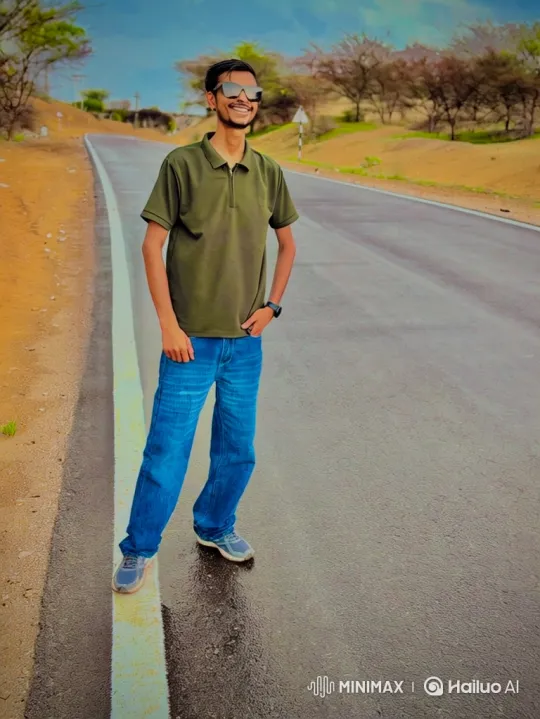 Young Man Meets Renowned Figure on Rural Road – AI Generated Video | Hailuo AI