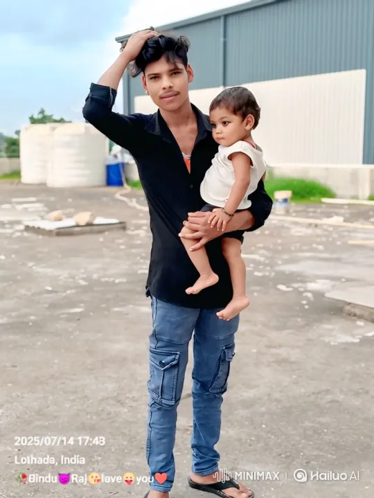Young Man and Child Share Quiet Moment on Rooftop – AI Generated Video | Hailuo AI
