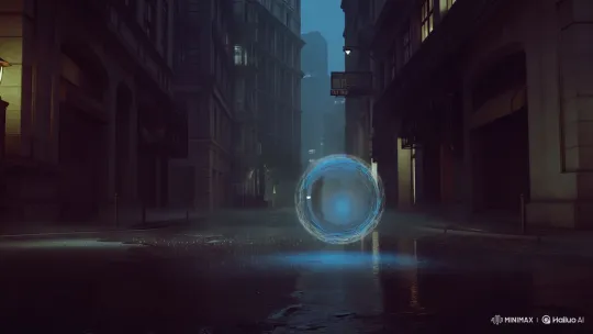 Futuristic Cat Emerges from Levitating Sphere in Shanghai Alley – AI Generated Video | Hailuo AI