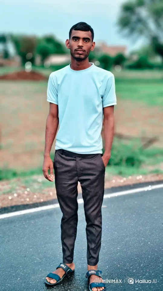 Observational Study of a Young Man on a Wet Road – AI Generated Video | Hailuo AI