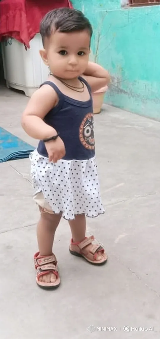 Toddlers Curiosity and Smile on Patio – AI Generated Video | Hailuo AI
