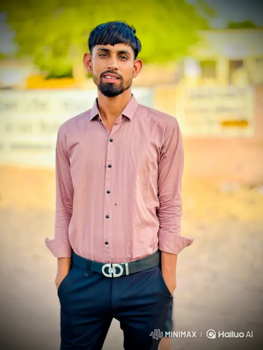 Young Man in Dusty Rose Shirt: Portrait with Calm Confidence – AI Generated Video | Hailuo AI