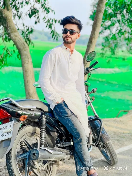 Young Couple Shares Intimate Moment by Motorcycle at Dusk – AI Generated Video | Hailuo AI