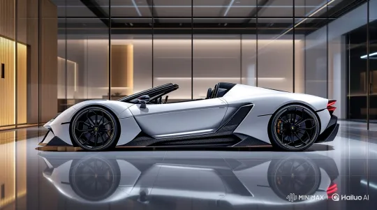 Futuristic Sports Car Showroom Showcase – AI Generated Video | Hailuo AI
