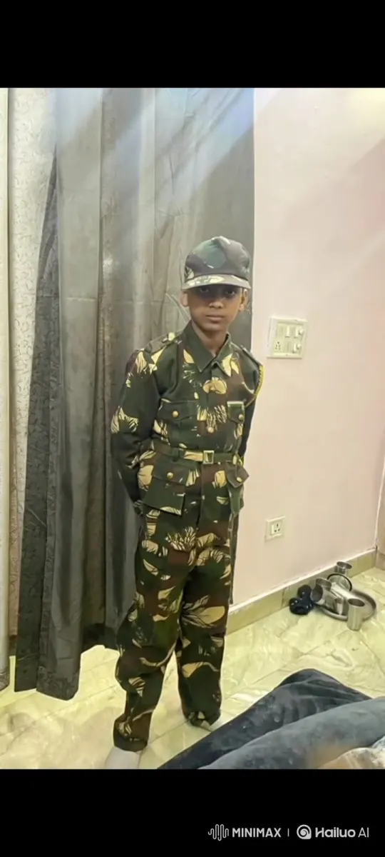 Boy in Camouflage Watches Panda Dance at Sunrise – AI Generated Video | Hailuo AI