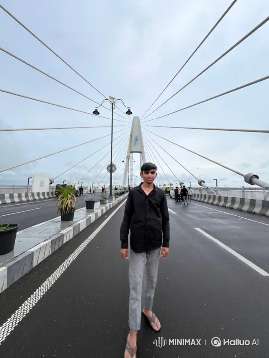 Young Man Meets Narendra Modi Lookalike on Bridge – AI Generated Video | Hailuo AI