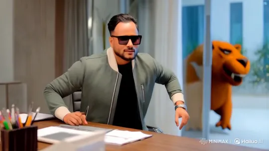 Man Meets Modi Ji with Confidence and Respect in Modern Office – AI Generated Video | Hailuo AI
