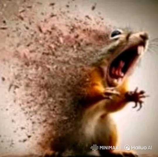 Squirrel Disintegrates into Dust, Leaving Empty Scene – AI Generated Video | Hailuo AI
