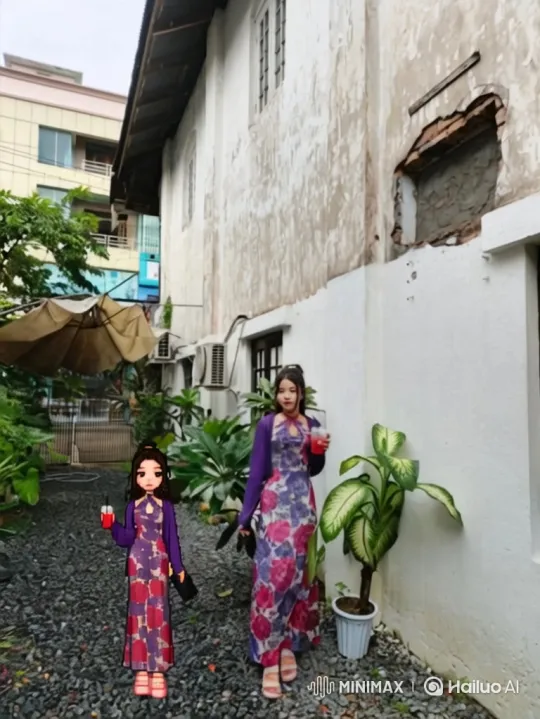 Young Woman and Avatar Pose in Urban Alleyway – AI Generated Video | Hailuo AI