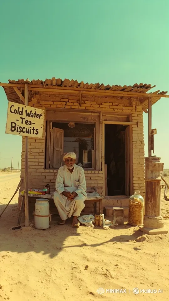 Desert Road: Journey's End at a Rustic Shop – AI Generated Video | Hailuo AI