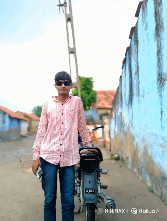 Young Man in Alley with Motorcycle and Smartphone – AI Generated Video | Hailuo AI