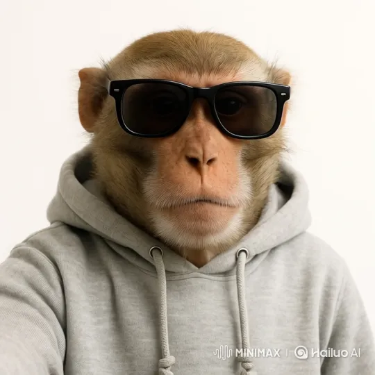 Stylish Monkeys Take a Selfie Together – AI Generated Video | Hailuo AI