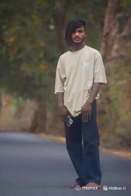 Young Man Stands Calmly as Camera Closes In – AI Generated Video | Hailuo AI