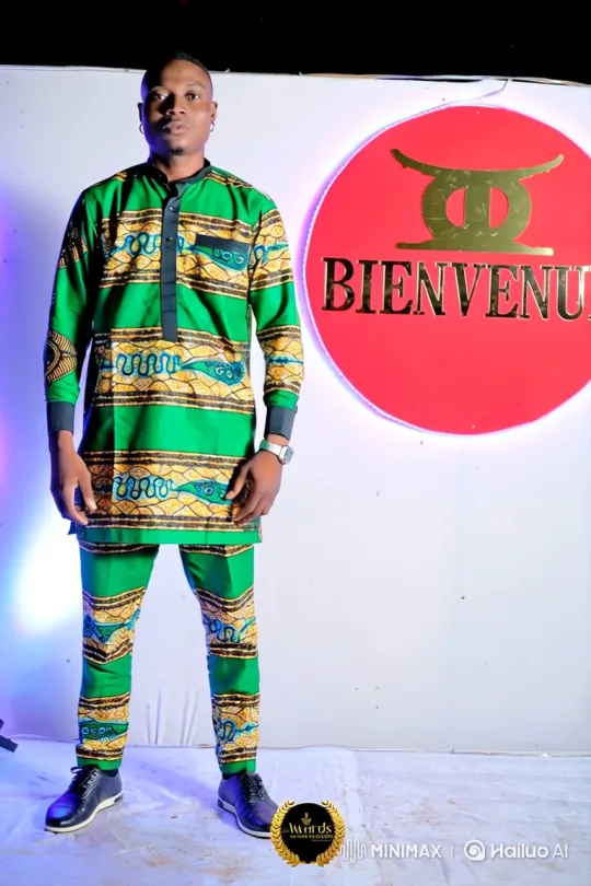 Confident Man in Vibrant Green Clothing Stands Firmly – AI Generated Video | Hailuo AI
