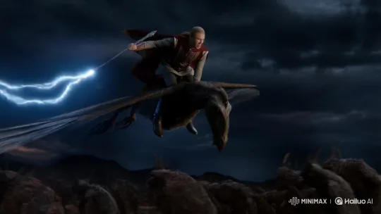 Laymos Battles Demons with Magical Lightning on Kelashien – AI Generated Video | Hailuo AI