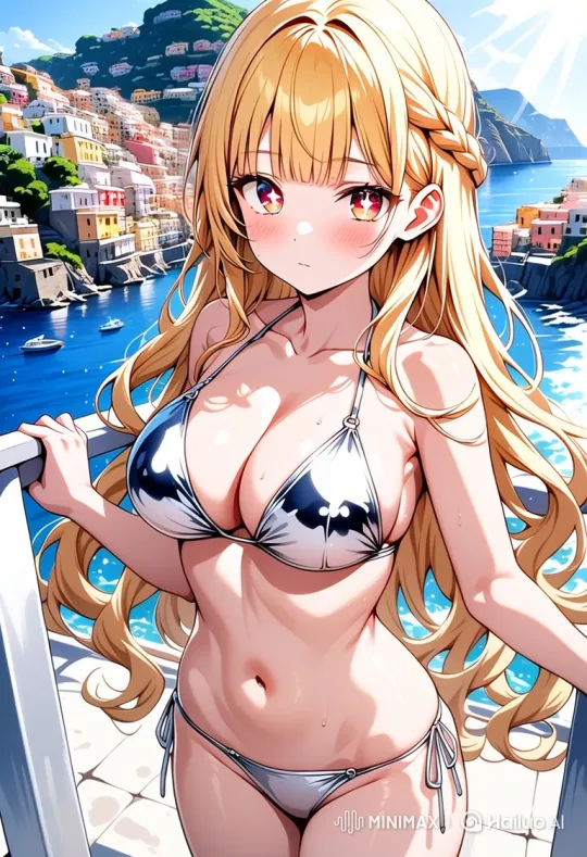 Young Woman Enjoying Serene Coastal View – AI Generated Video | Hailuo AI