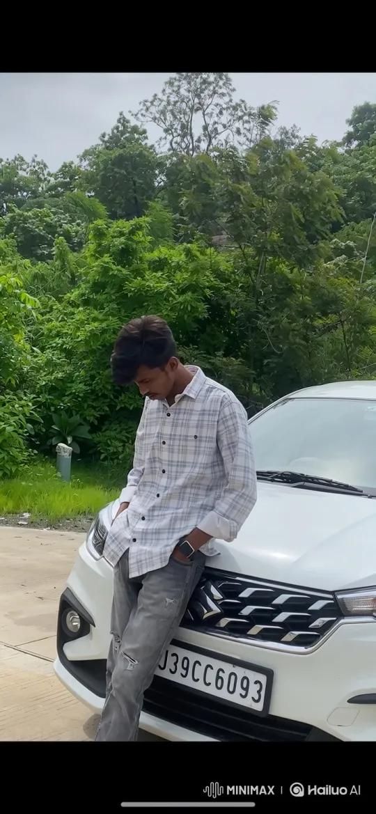 Young Man Meets Confident Woman by Car in Thoughtful Moment – AI Generated Video | Hailuo AI