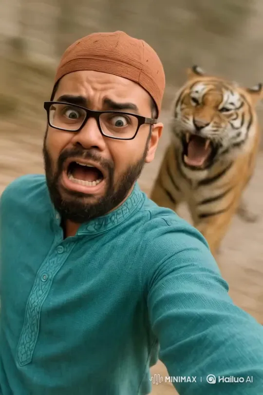 Tiger Pursues Prey in Intense Hunt – AI Generated Video | Hailuo AI