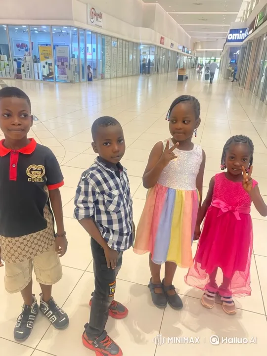 Children Walking Down Bright Mall Corridor – AI Generated Video | Hailuo AI