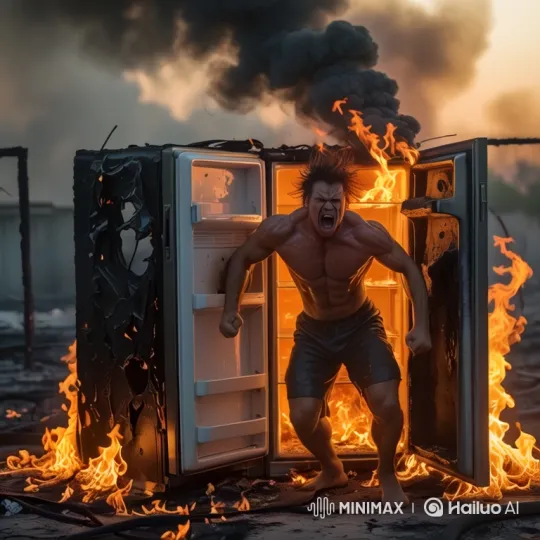 Man in Flames and Turtle's Transformation – AI Generated Video | Hailuo AI