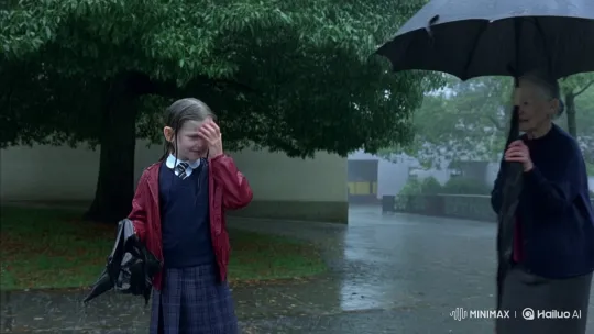 Kindness in the Rain: An Elderly Woman Helps a Wet Schoolgirl – AI Generated Video | Hailuo AI