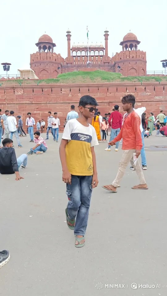 Young Boy Meets Older Man in Historic Plaza – AI Generated Video | Hailuo AI