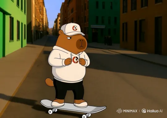 Capybara Skates Down Sunlit City Street – AI Generated Video | Hailuo AI