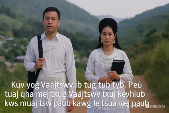 Couple in White Attire Stands Firmly看向摄像机 – AI Generated Video | Hailuo AI