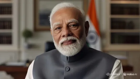 Narendra Modi: Close-up Portrait in a Formal Office Setting – AI Generated Video | Hailuo AI