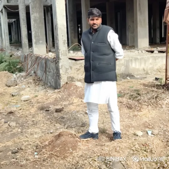 Man Inspects Construction Site with Purposeful Demeanor – AI Generated Video | Hailuo AI