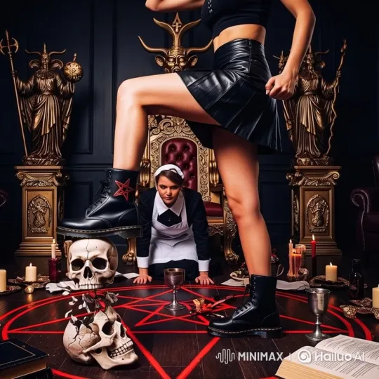 Occult Ritual: Woman Crushes Skull with Boot – AI Generated Video | Hailuo AI