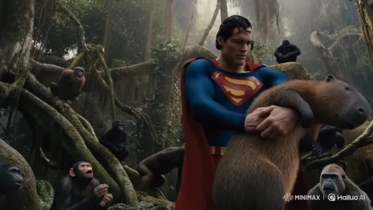 Superman Rescues Capybara Among Talking Apes in Jungle – AI Generated Video | Hailuo AI