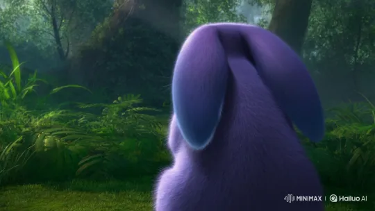 Mysterious Forest: Watched Purple Rabbit Dashes Away – AI Generated Video | Hailuo AI