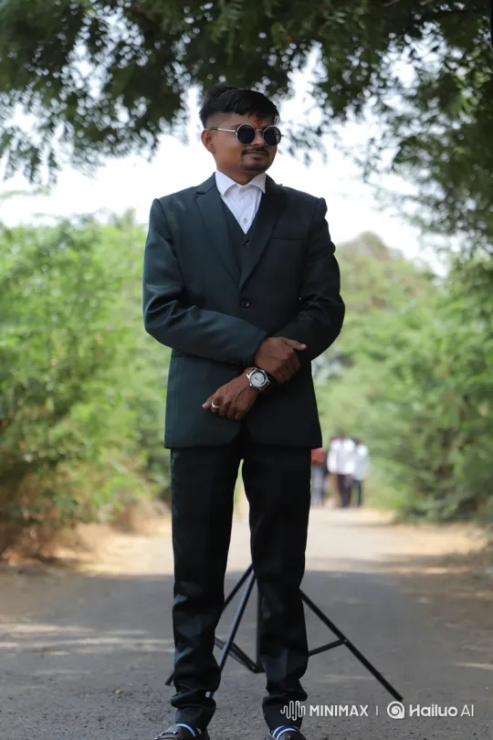 Young Man Meets Distinguished Gentleman on Quiet Road – AI Generated Video | Hailuo AI
