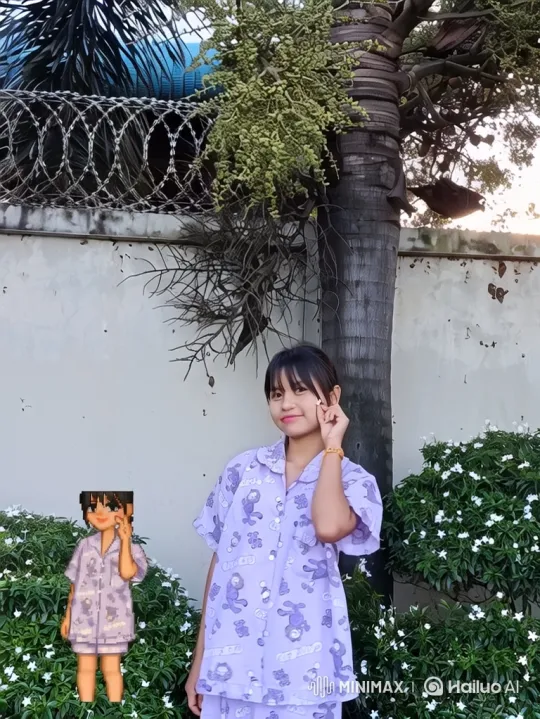 Young Woman and Her Pixelated Double in a 180-Degree Orbit – AI Generated Video | Hailuo AI