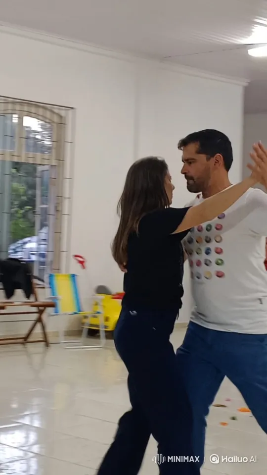 Intimate Couple's Synchronized Dance in Brightly Lit Room – AI Generated Video | Hailuo AI