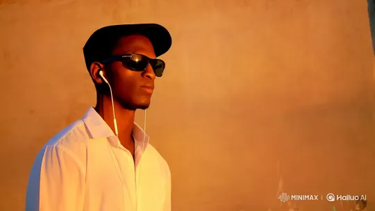 Golden Hour Portrait of a Man Against a Wall – AI Generated Video | Hailuo AI