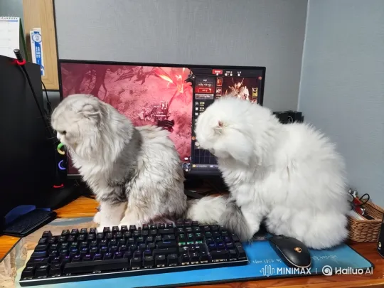 Cats Vanish into Video Game on Monitor – AI Generated Video | Hailuo AI