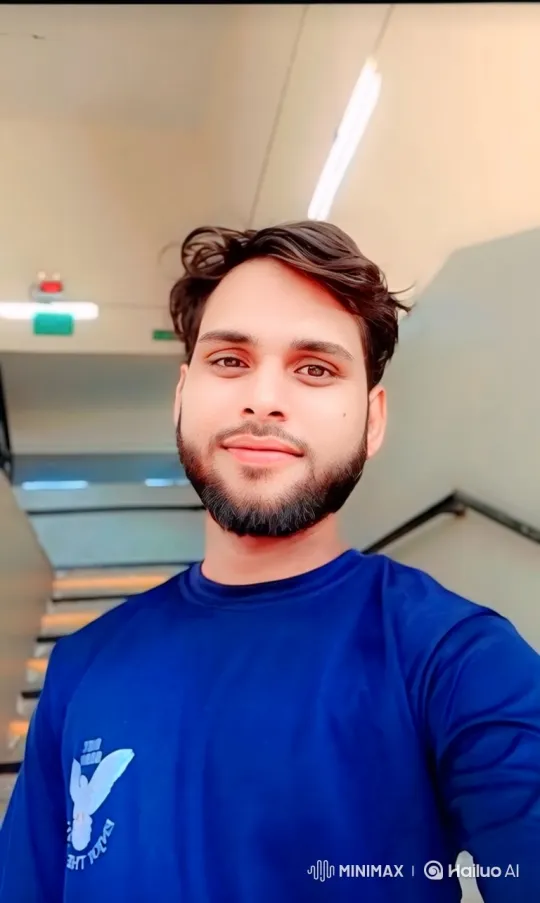 Young Man in Stairwell Maintains Gentle Stare – AI Generated Video | Hailuo AI