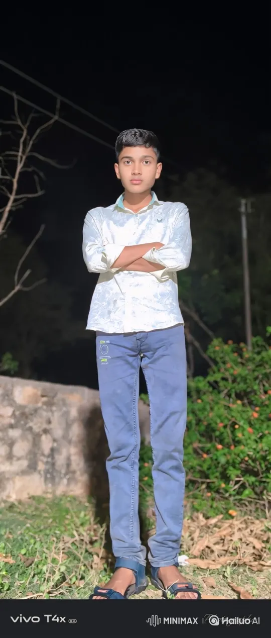 Boy Transforms from Neutral to Peaceful Stance at Night – AI Generated Video | Hailuo AI