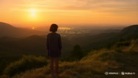 Contemplative Person Yearns for Distant City at Sunset – AI Generated Video | Hailuo AI
