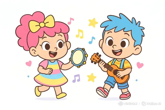 Joyful Children Greet Smiling Rainbow Sky – AI Generated Video | Hailuo AI