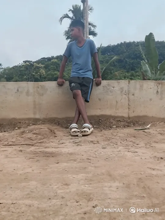 Young Boy Reflects in Tropical Landscape – AI Generated Video | Hailuo AI