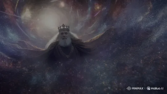 King of Time Navigates the Multiverse Vortex – AI Generated Video | Hailuo AI
