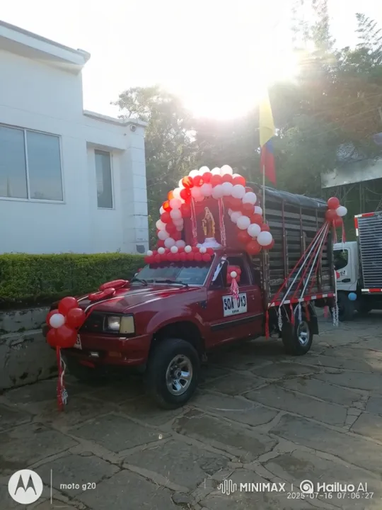 Red Pickup Truck Transforms for Festival Decoration – AI Generated Video | Hailuo AI