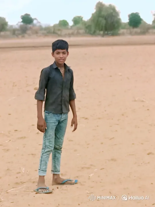 Young Boy Meets Man Resembling Modi in Open Field – AI Generated Video | Hailuo AI