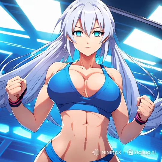 Anime Woman Transforms into a Giant in the Gym – AI Generated Video | Hailuo AI