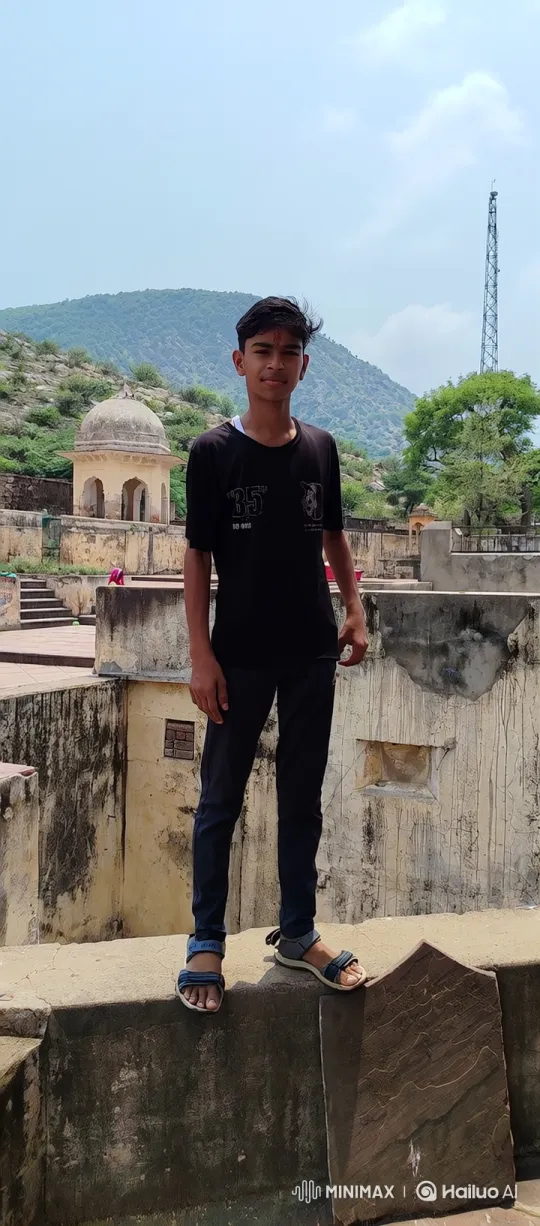 Young Man Enjoying Scenic View at Historic Site – AI Generated Video | Hailuo AI